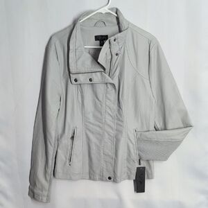RD Style Light Gray Leather Jacket